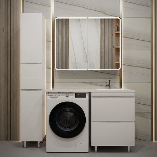 Stella Polare Тумба с раковиной под стиральную машину Аруна Памелла 120 R белая – фотография-8